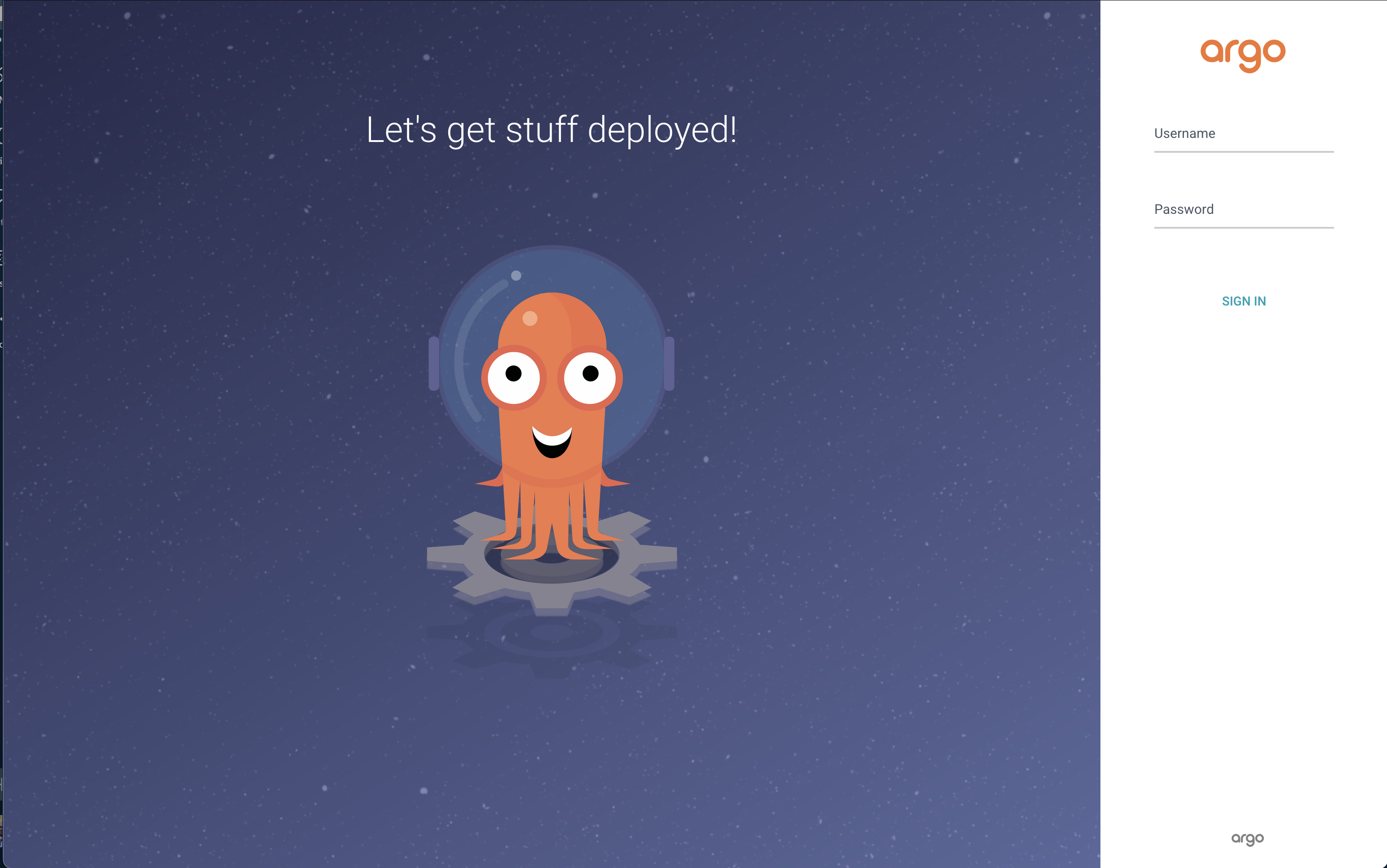 The ArgoCD login page