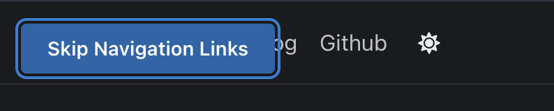 this sites navigation with skip link button shown